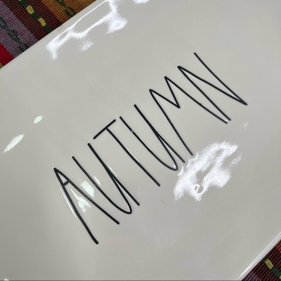 NEW Rae Dunn “AUTUMN” White Oval Ceramic Dinner Serving Fall 15” Platter Plate - Picture 4 of 8